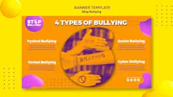 PSD gratuito tipos de plantilla web de banner de bullying