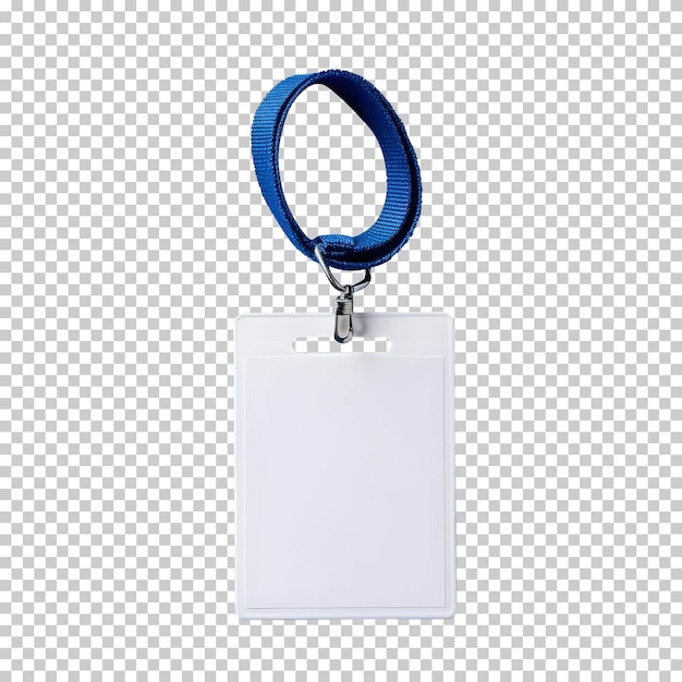 titular de identificación en blanco blanco con cordón azul