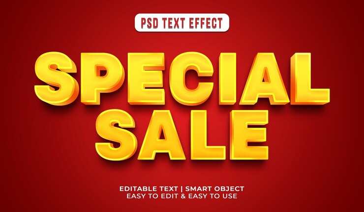 PSD gratuito título de efecto de texto especial de venta
