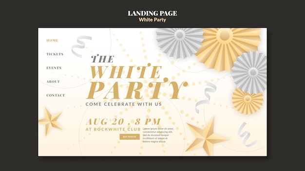 PSD gratuito todo el diseño de plantilla de fiesta blanca.