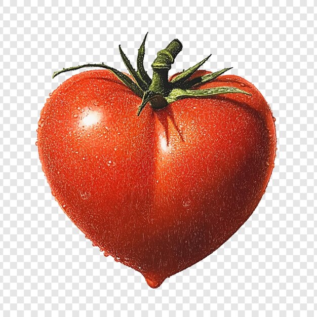 Un tomate en forma de corazón Un bocadillo jugoso, vibrante y delicioso