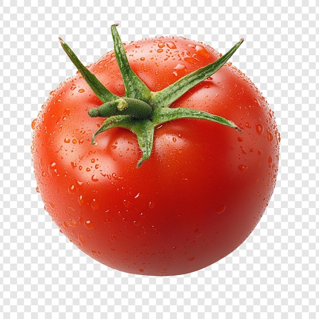 Tomato rosso succoso con gocce d'acqua