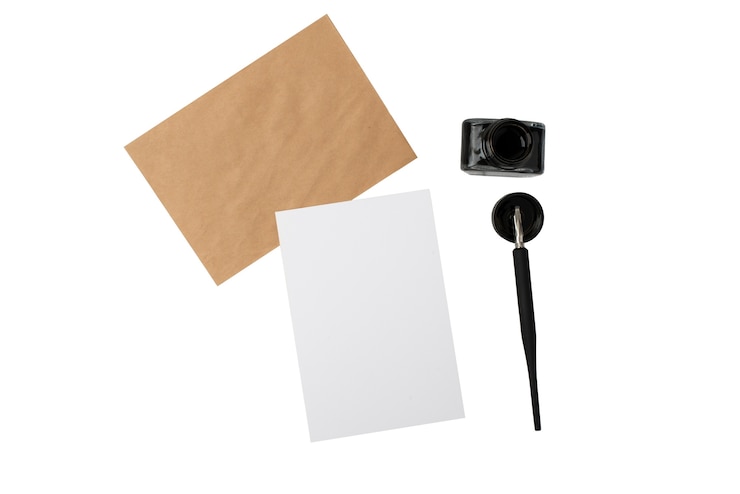 PSD Gratis top view desk supplies arrangement