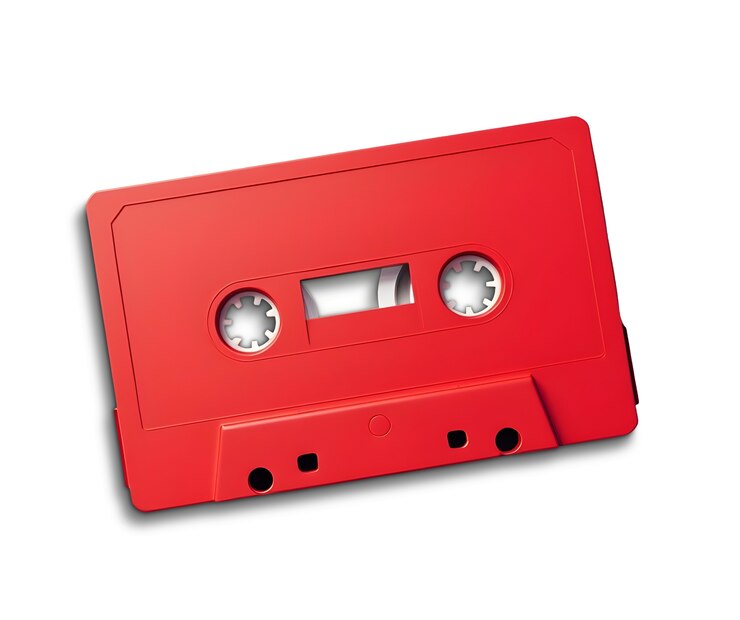 PSD Gratis top view on cassette tape isolated
