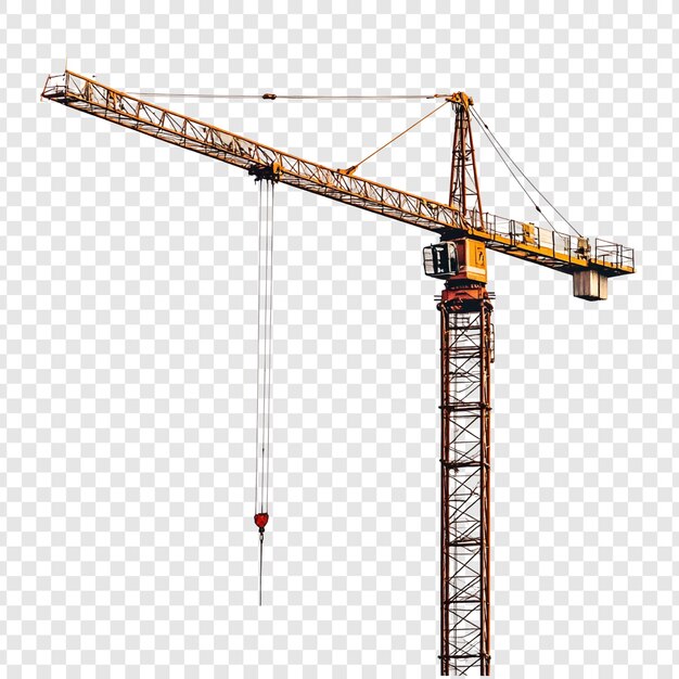 Torenkraan tegen een bouwmachine met een heldere lucht