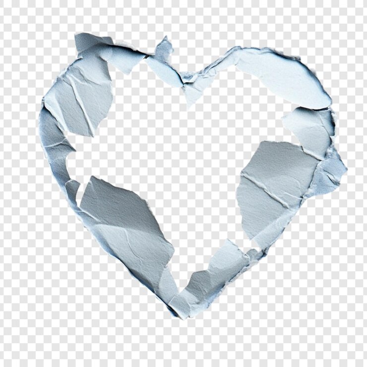 PSD Gratis torn paper heart a delicate and romantic abstract