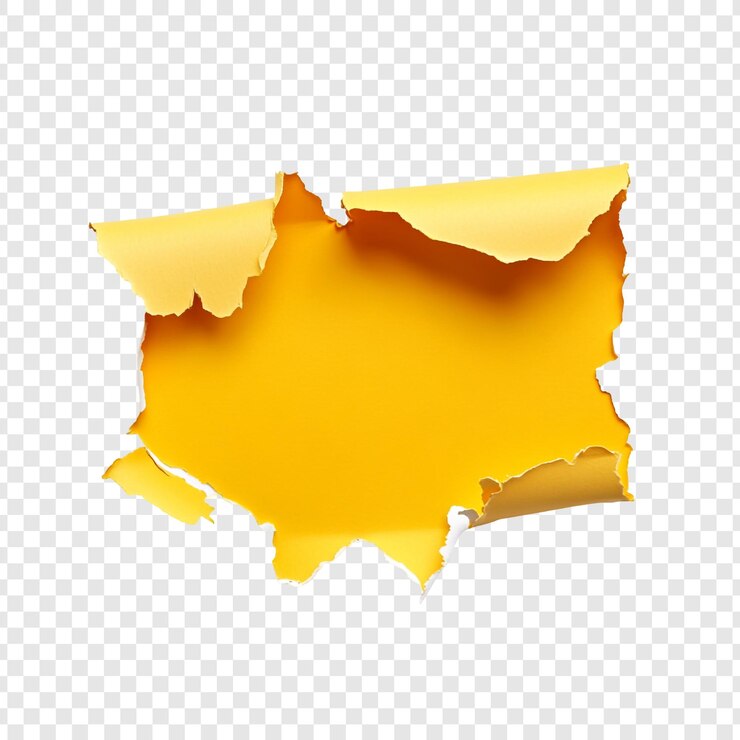 PSD Gratis torn yellow paper with irregular edges a vibrant and textured design element