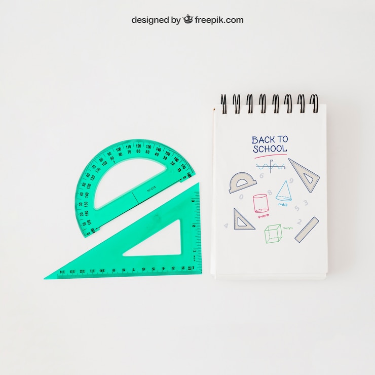 PSD gratuito torna a scuola mockup con piazze impostate
