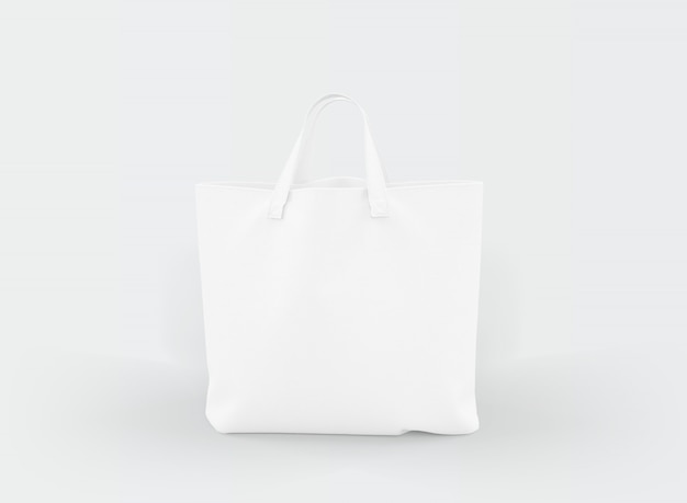 tote bag in tessuto su bianco