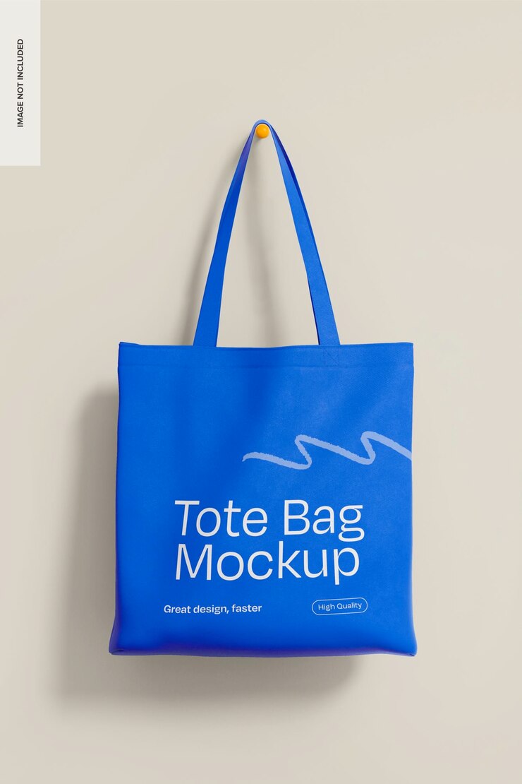 PSD Gratis tote bag mockup hanging