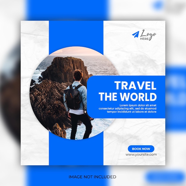 Gratis PSD tour en reis instagram post of social media post webbannersjabloon