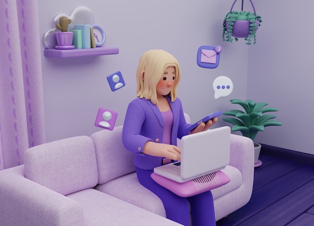 Trabajo en el hogar composición de personajes
