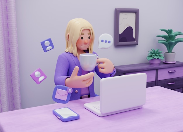 Trabajo en el hogar composición de personajes