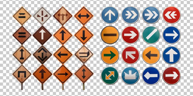 PSD Gratis traffic sign collection for road safety and navigation guidance