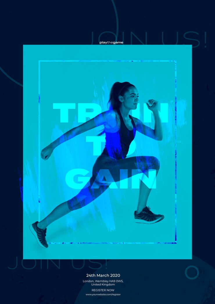 PSD Gratis train to gain flyer template