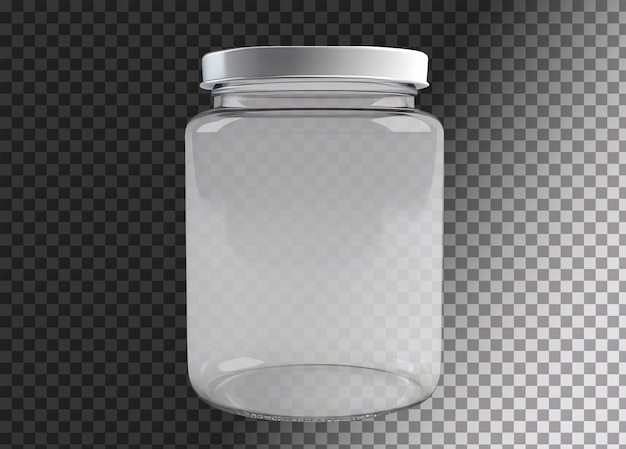 Transparante plastic container geïsoleerd op een transparante achtergrond