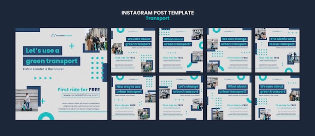 Gratis PSD transport concept instagram berichten sjabloon