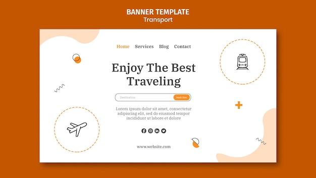 Gratis PSD transport horizontale banner sjabloon