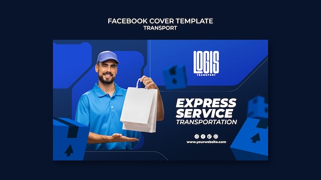 Gratis PSD transportservice facebook voorbladsjabloon