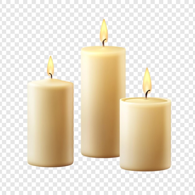 Tres velas encendidas un símbolo de paz y tranquilidad