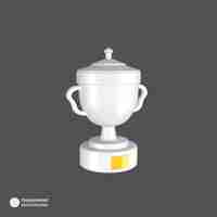 Gratis PSD trofee beker pictogram geïsoleerd 3d render illustratie