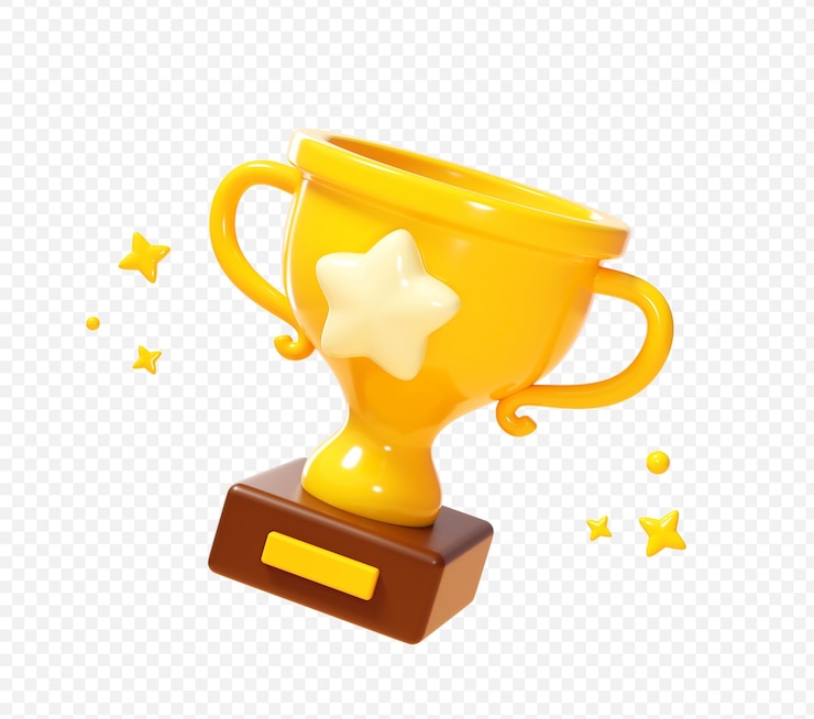 PSD gratuito trofeo stella d'oro iconica 3d illustrazione sfondio