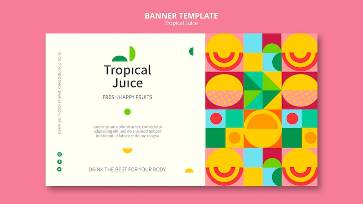 PSD Gratis tropical juice banner template