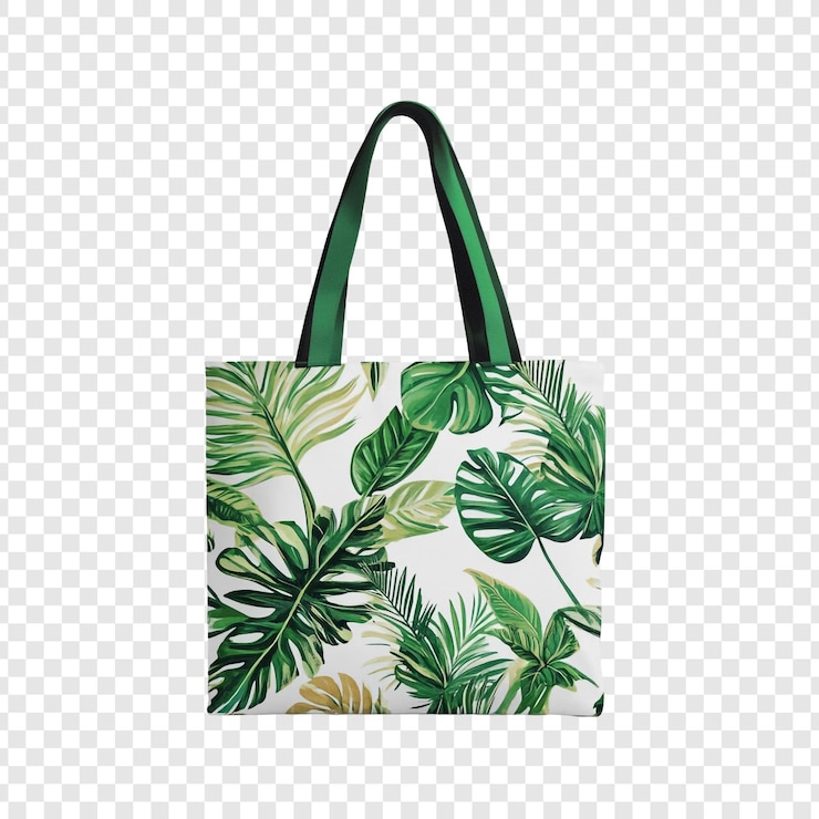 PSD Gratis tropical leaf tote bag a stylish and ecofriendly accessory