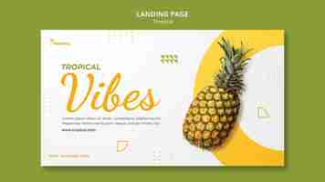 Gratis PSD tropische vibes-bestemmingspagina met ananas