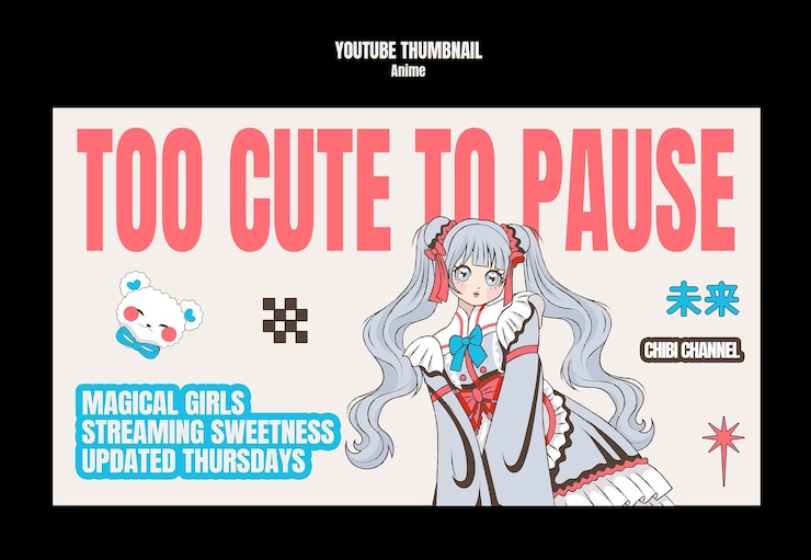 PSD gratuito troppo carino per fare una pausa: miniatura di anime di ragazze magiche