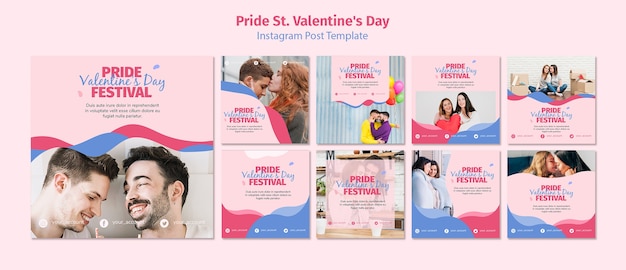 Gratis PSD trots st. valentijnsdag festival posten sjabloon