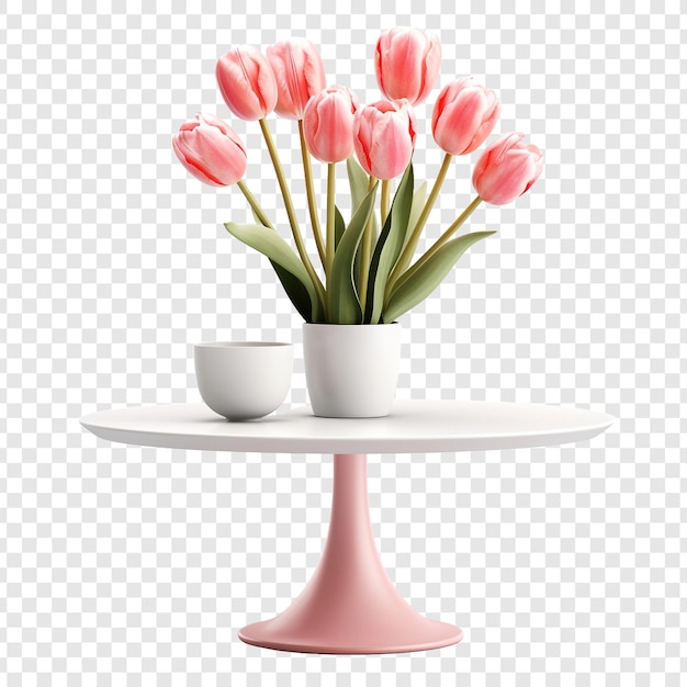 Tulpentafel geïsoleerd op transparante achtergrond