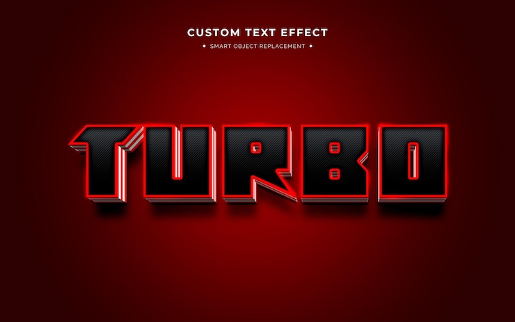 PSD Gratis turbo futuristic 3d text style effect