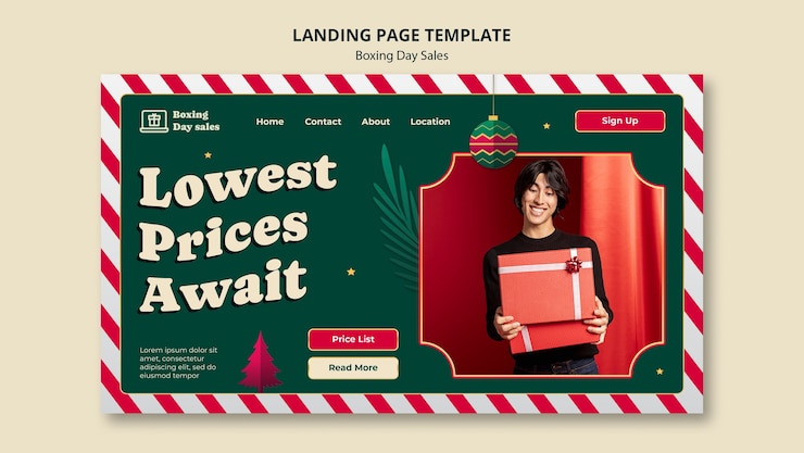 Gratis PSD tweede kerstdag verkoop sjabloonontwerp
