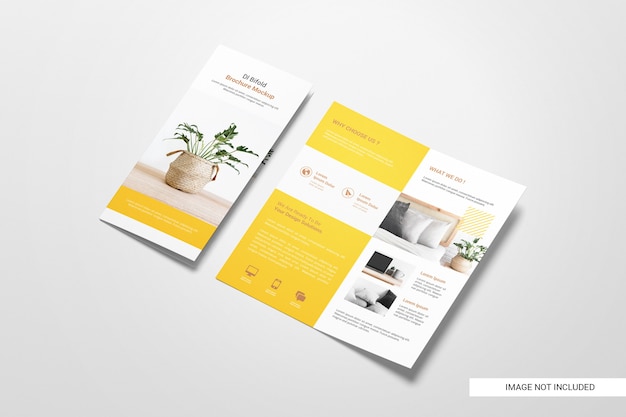 Gratis PSD tweevoudige flyer brochure mockup