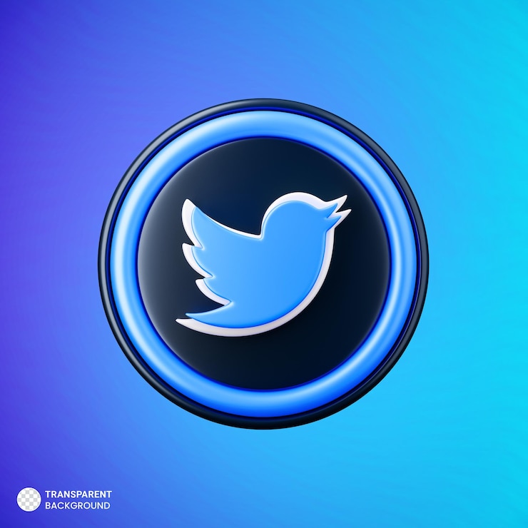 PSD gratuito twitter icona 3d rendering isolato