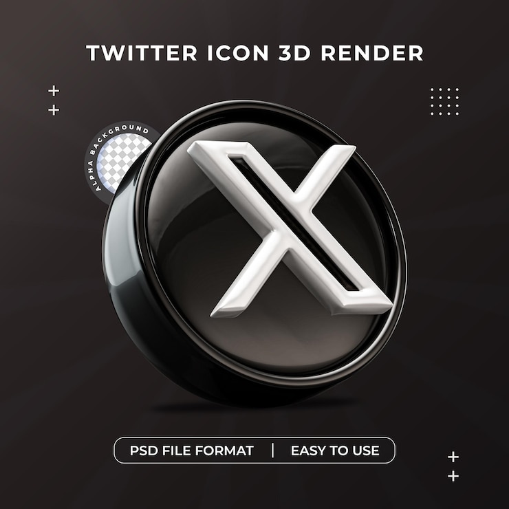 PSD Gratis twitter logo icon isolated 3d render illustration