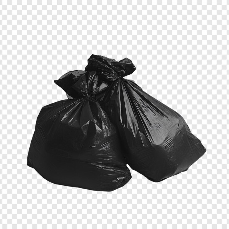 PSD Gratis two black garbage bags studio shot