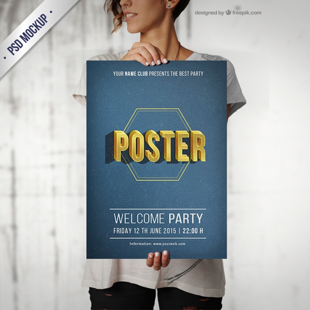 Typografische partij poster mockup