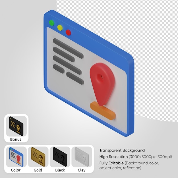 PSD gratuito ubicación web 3d