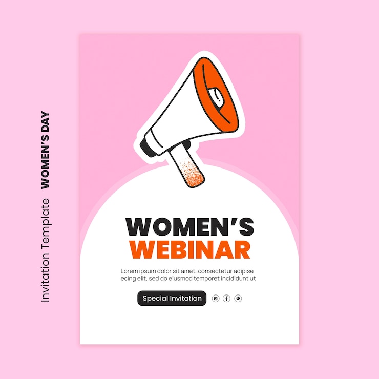 Gratis PSD uitnodiging voor een webinar voor vrouwen