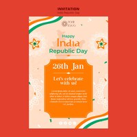 Uitnodigingssjabloon voor de dag van de indiase republiek
