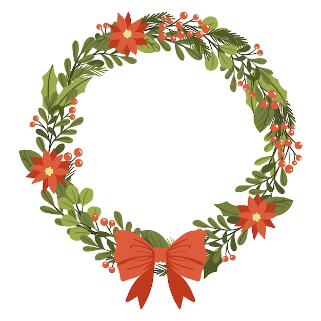 Uitzicht op rond kerstframe