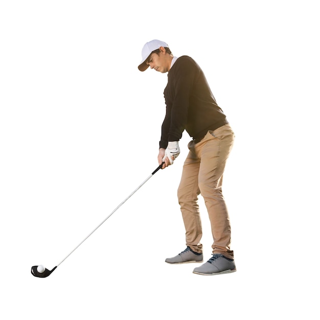 Uitzicht van een mannelijke golfer