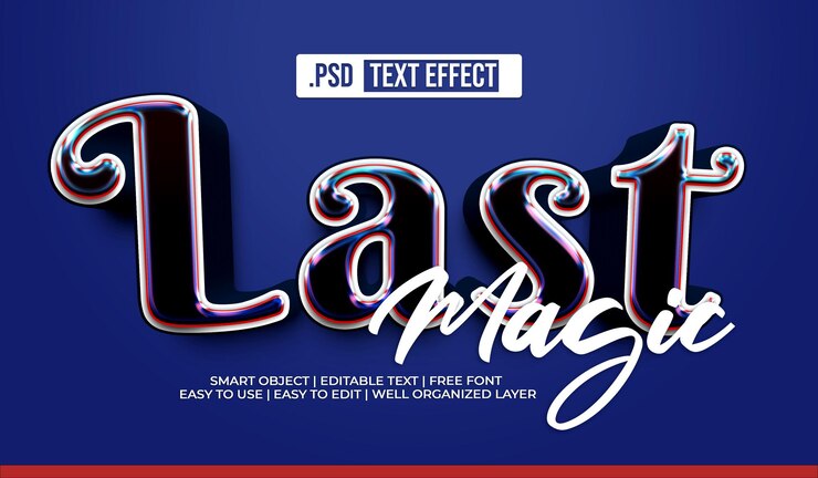 PSD gratuito último efecto de estilo de texto mágico