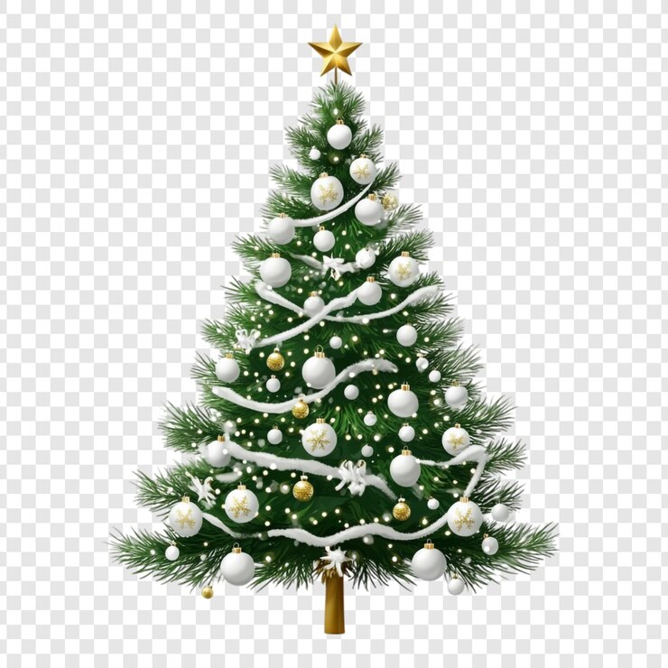 PSD gratuito un albero di natale maestoso e decorato