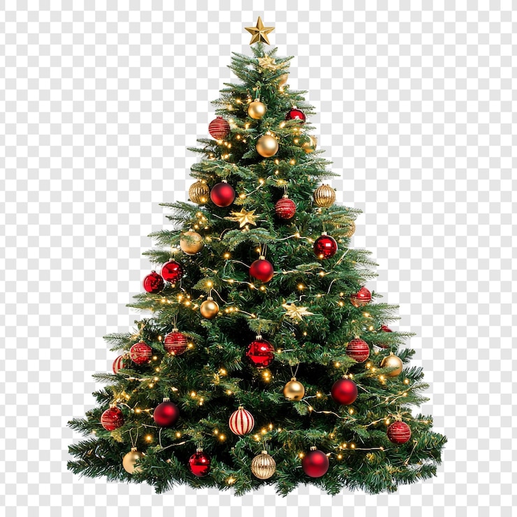 PSD gratuito un albero di natale splendidamente decorato