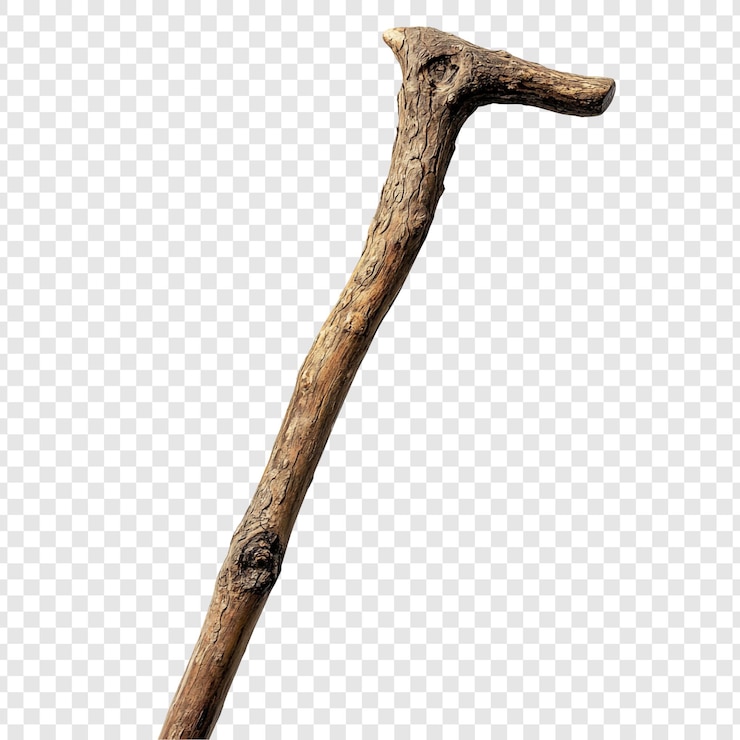 PSD gratuito un bastone di legno rustico, un compagno naturale per le escursioni