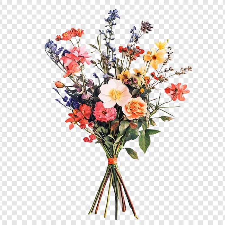 PSD gratuito un bouquet di fiori selvatici vivaci una celebrazione della bellezza della natura