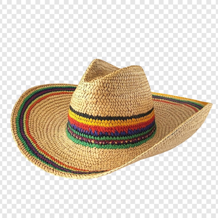 PSD gratuito un cappello di paglia vibrante con fasce colorate